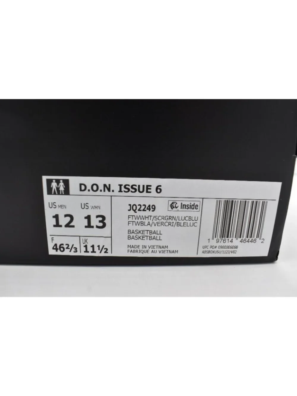 Adidas Mens Size 12 D.O.N.‎ Issue 6 White Green Blue Basketball Shoes Sneakers